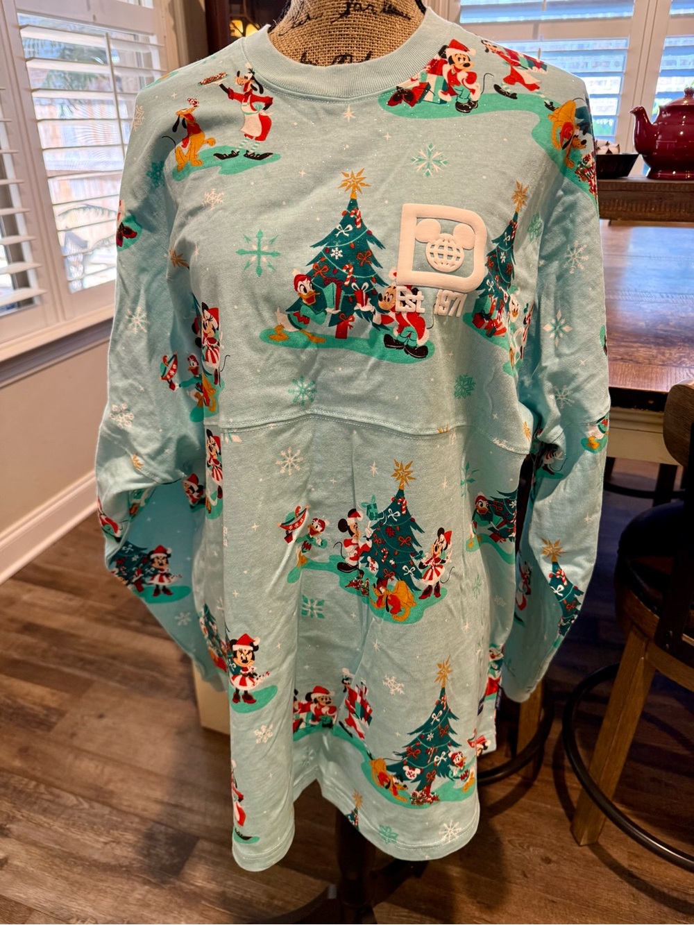 Disney Parks Unisex Holiday Spirit Jersey with Mickey & Festive Print - NWOT - Picture 2 of 4
